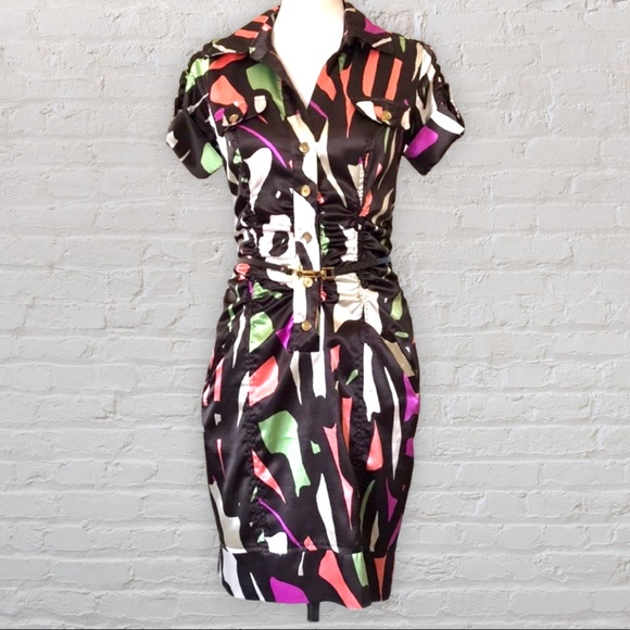 XOXO BUTTON UP DRESS WITH REMOVABLE BELT - Picture 1 of 10